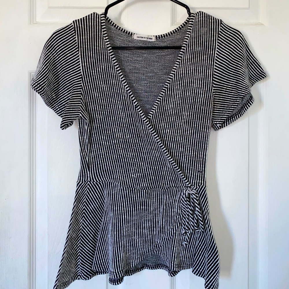 Striped Peplum Blouse